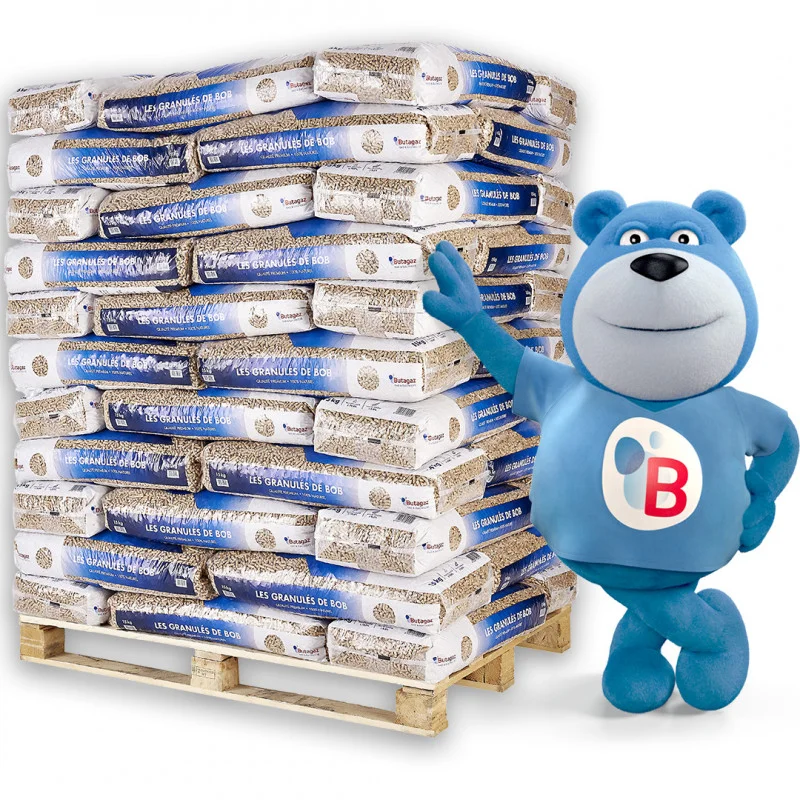 k3 Butagaz DIN+ Pellets de madera blanda 100% – palé de 66 sacos de 15 kg - Imagen 1